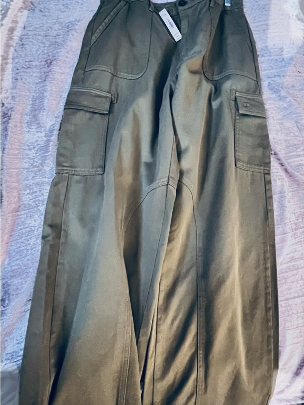 Victoria's Secret Olive Cargo Wide-Leg Jeans